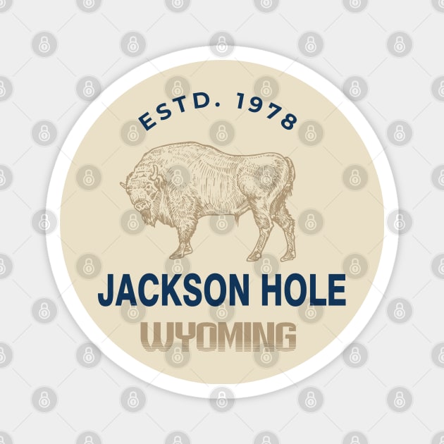 The Jackson Hole Exclusive Wyoming Snow Lovers Magnet by Meryarts